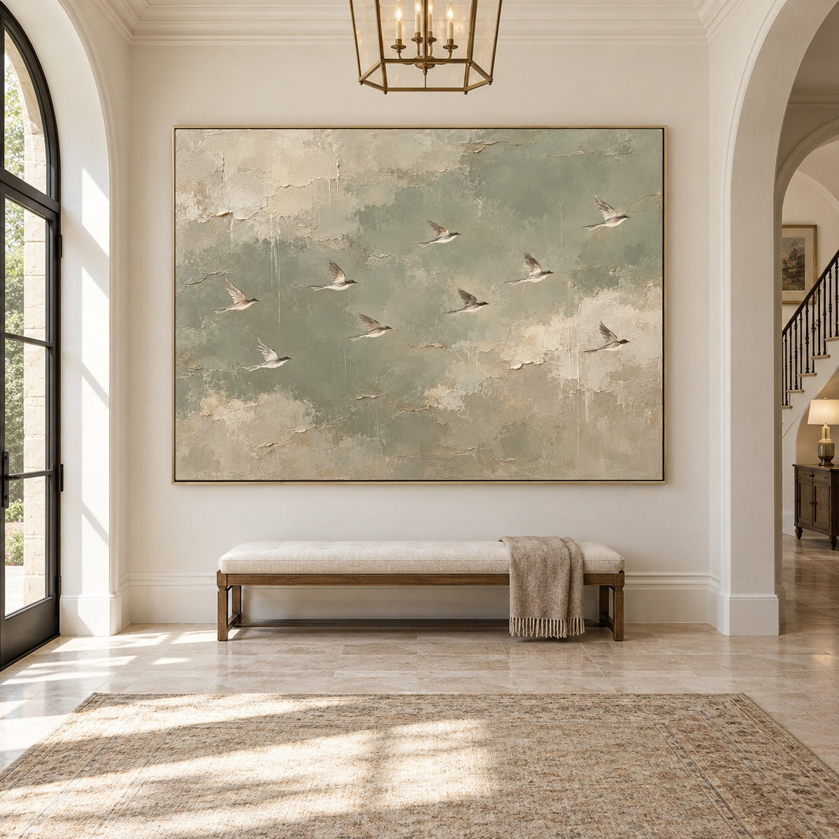 Where Quiet Wings Gather - interior setting 08 - expressive contemporary art painting