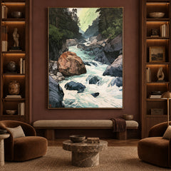 Where the River Runs - front-view living-room hero - expressive contemporary art painting