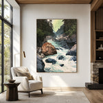 Where the River Runs - interior setting 3 - expressive contemporary art painting