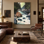 Where the River Runs - interior setting 4 - expressive contemporary art painting