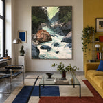 Where the River Runs - interior setting 6 - expressive contemporary art painting
