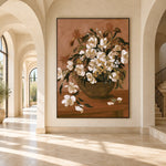 White Blossoms Gathered - interior setting 6 - expressive contemporary art painting