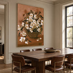 White Blossoms Gathered - interior setting 8 - expressive contemporary art painting