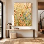 Wild Stems Golden Morning - interior setting 4 - expressive contemporary art painting