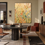 Wild Stems Golden Morning - interior setting 6 - expressive contemporary art painting