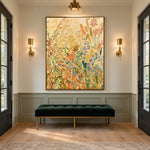 Wild Stems Golden Morning - interior setting 7 - expressive contemporary art painting