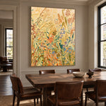Wild Stems Golden Morning - interior setting 8 - expressive contemporary art painting