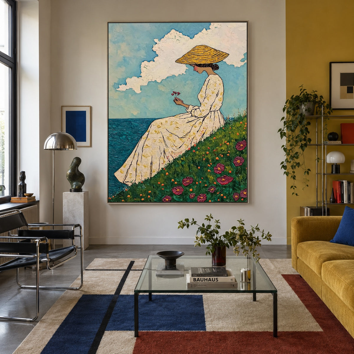 Wildflowers Above the Sea - front-view living-room hero - expressive contemporary art painting