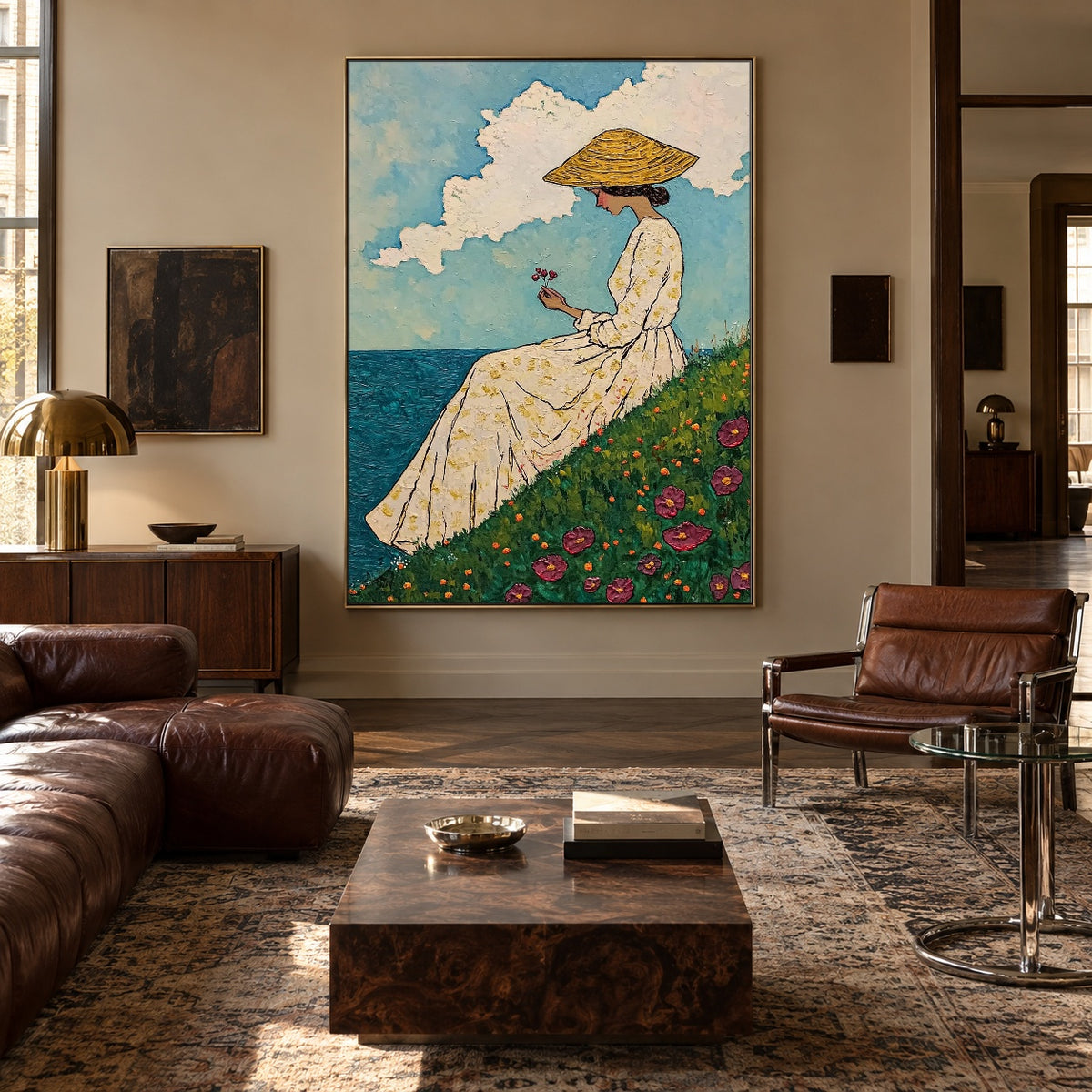 Wildflowers Above the Sea - interior setting 4 - expressive contemporary art painting