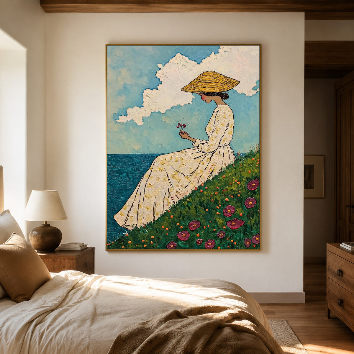 Wildflowers Above the Sea - interior setting 5 - expressive contemporary art painting