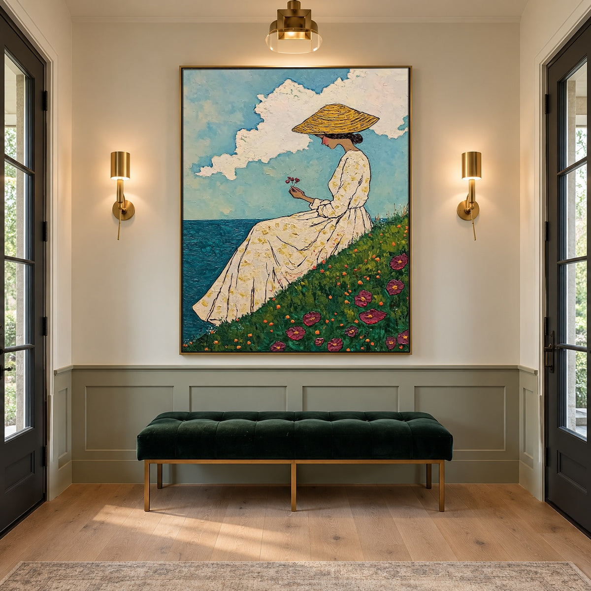 Wildflowers Above the Sea - interior setting 6 - expressive contemporary art painting