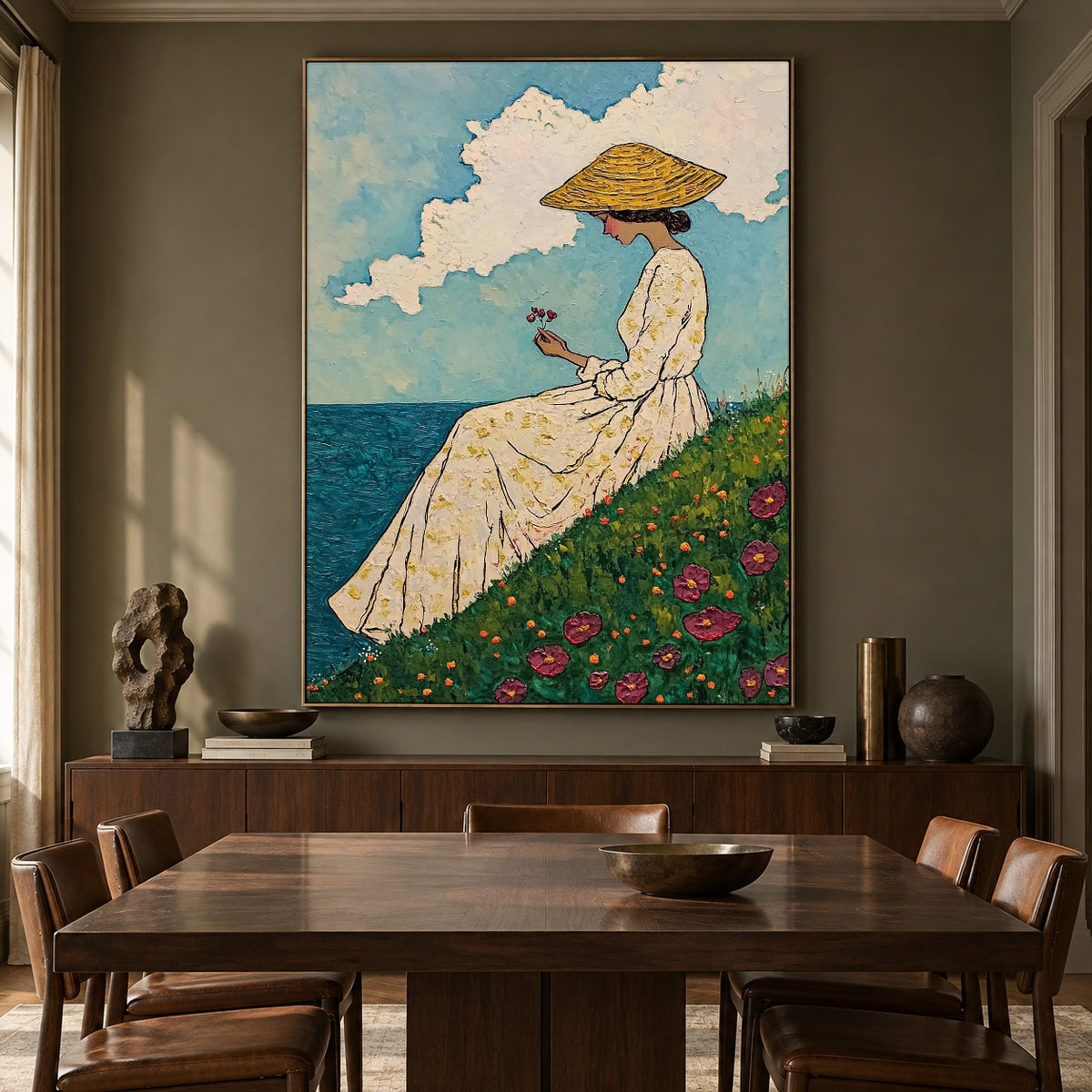 Wildflowers Above the Sea - interior setting 8 - expressive contemporary art painting