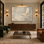 Wings of Quiet Grace - interior setting 07 - expressive contemporary art painting