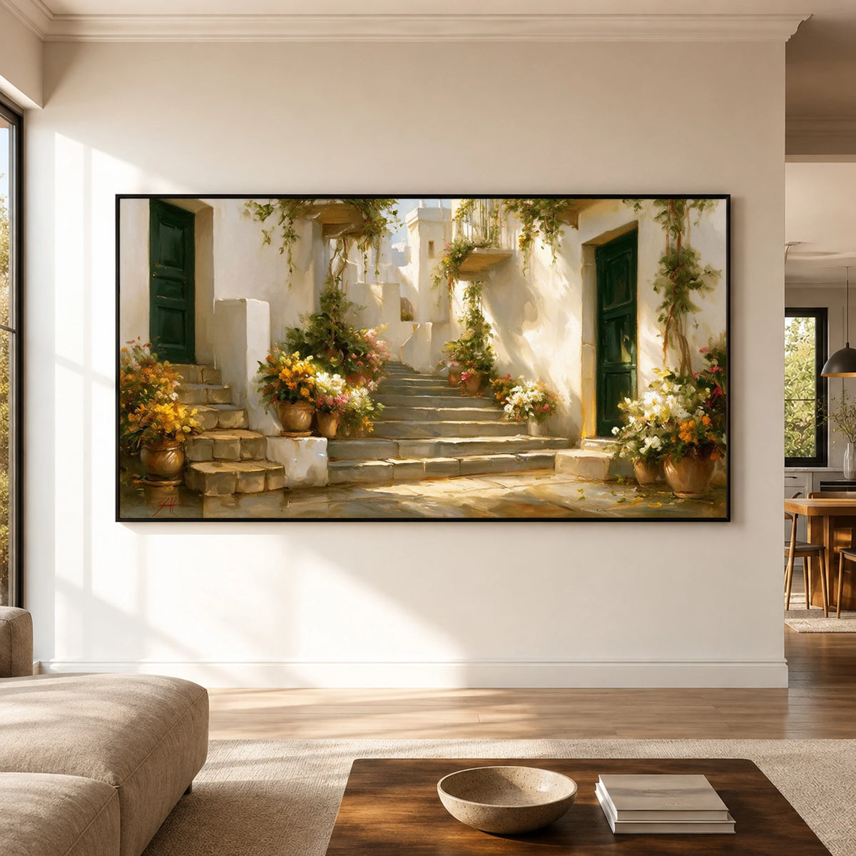 Garden Passage - living room hero - textured impasto artwork