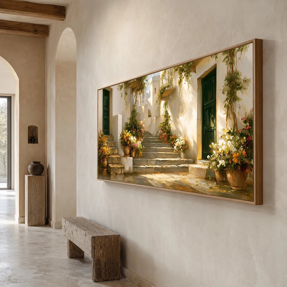 Garden Passage - opposite side view - textured impasto artwork