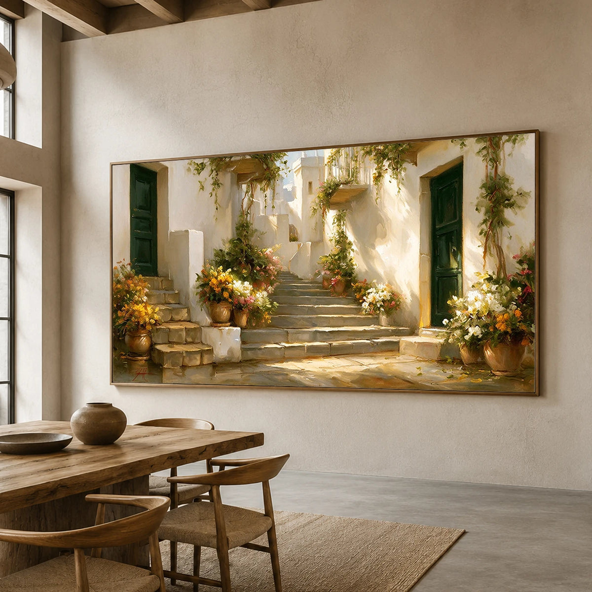 Garden Passage - dining room - textured impasto artwork
