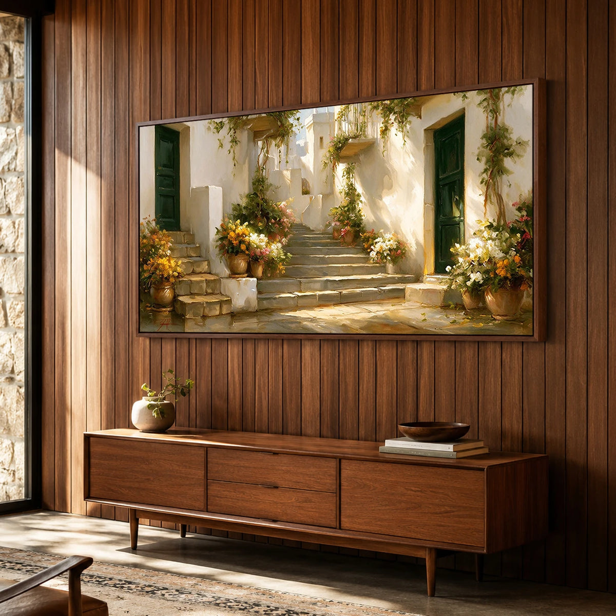 Garden Passage - entryway - textured impasto artwork