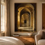 Golden Arcades - bedroom - textured impasto artwork