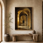 Golden Arcades - entryway - textured impasto artwork