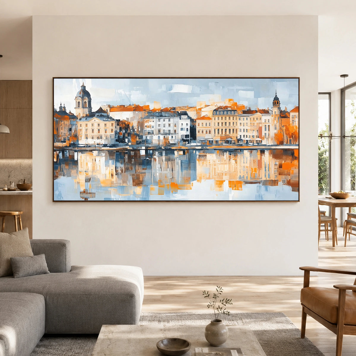Harbor in Harmony - living room - textured impasto artwork