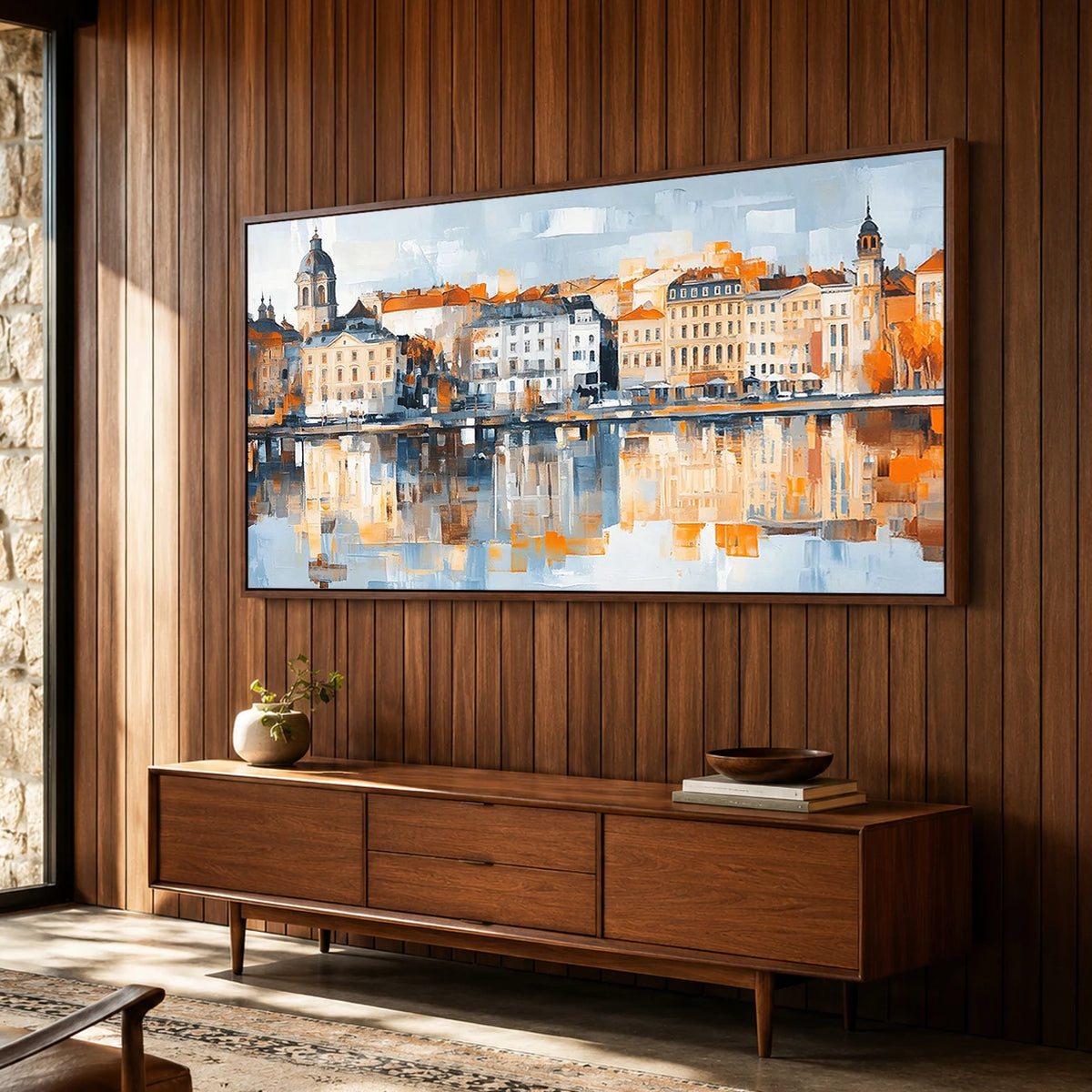 Harbor in Harmony - entryway - textured impasto artwork