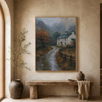 Home Through the Mist - entryway - textured impasto artwork