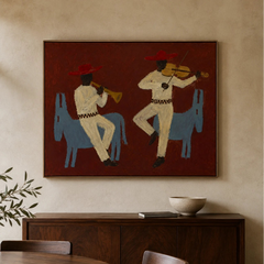 Modern Folk Art｜Crimson Evening Serenade