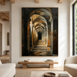 Light Through the Arches - living room hero - textured impasto artwork