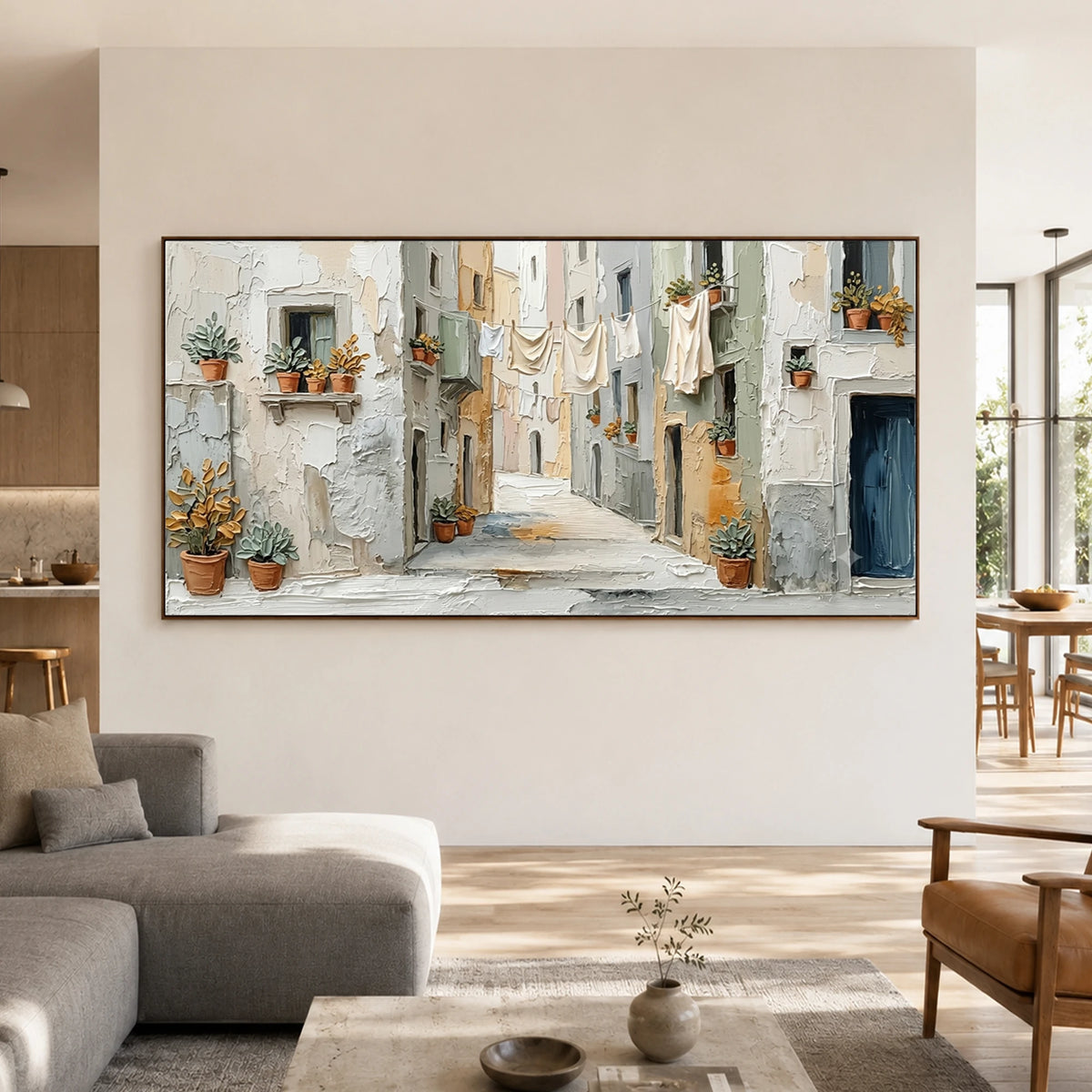 Linen and Sunlight - living room - textured impasto artwork