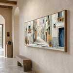 Linen and Sunlight - opposite side view - textured impasto artwork