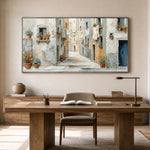 Linen and Sunlight - home office - textured impasto artwork