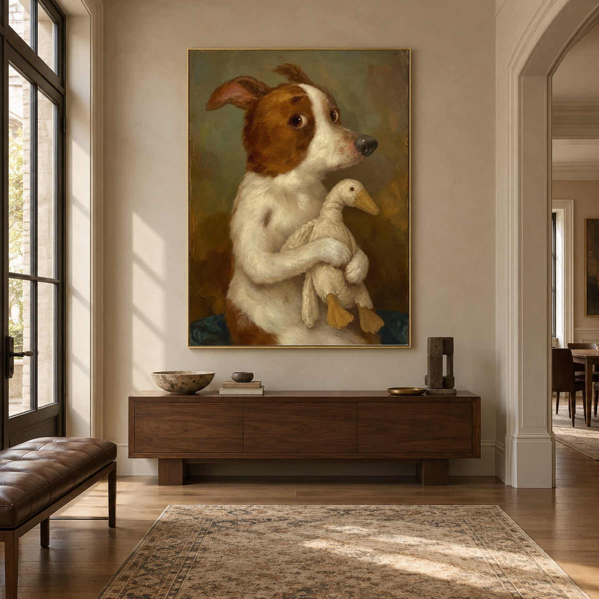 A Gentle Holding - entryway - modern folk art painting