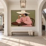 A Sip of Sunshine - interior setting 04 - modern folk art painting