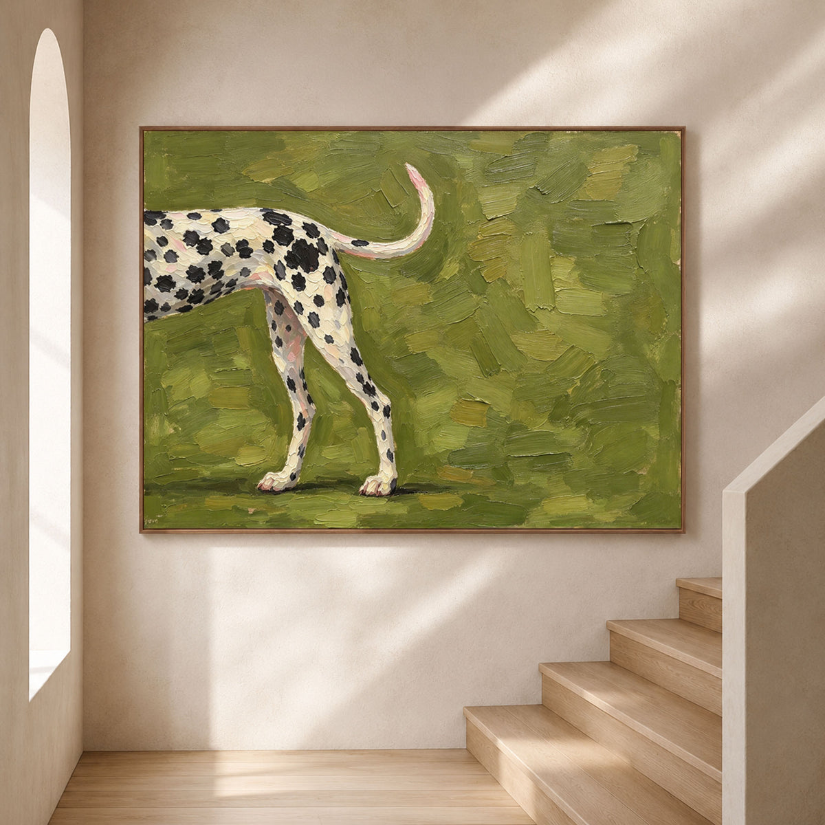 A Spotted Kindred Spirit - interior setting 05 - modern folk art painting