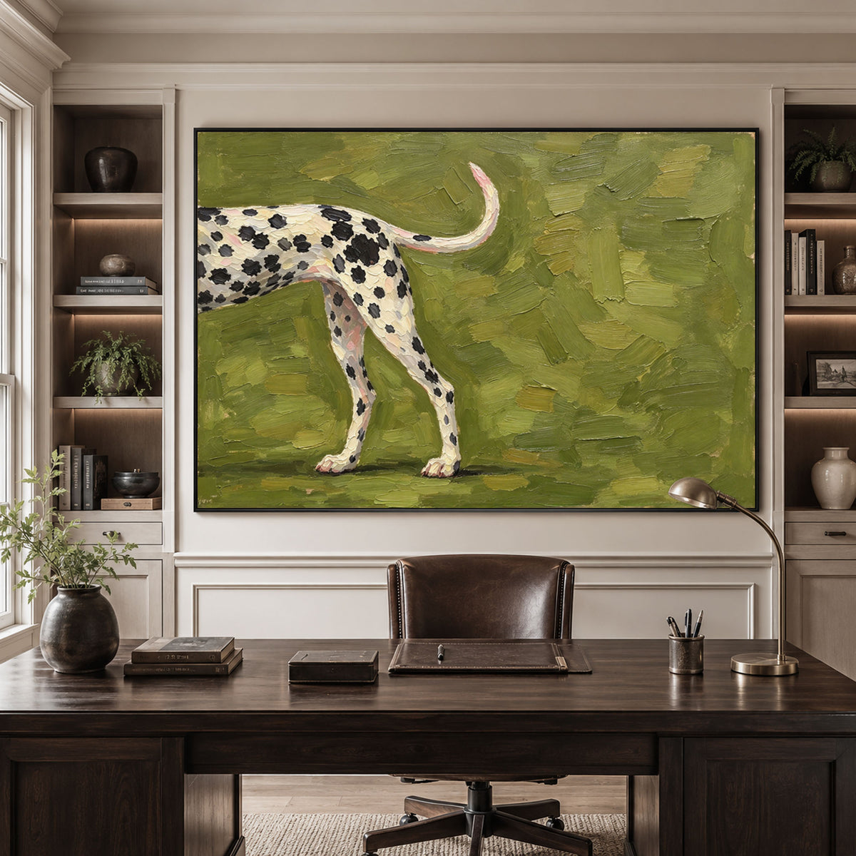 A Spotted Kindred Spirit - interior setting 06 - modern folk art painting
