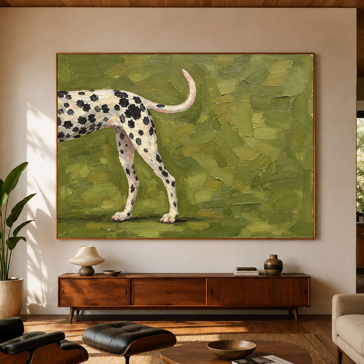 A Spotted Kindred Spirit - interior setting 07 - modern folk art painting
