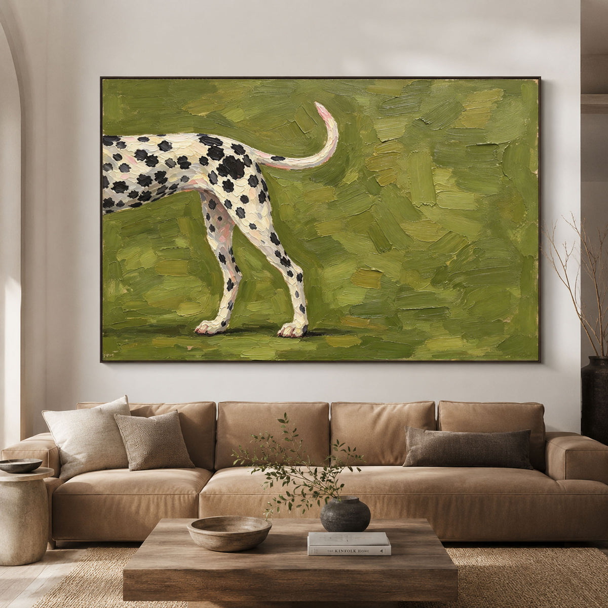 A Spotted Kindred Spirit - interior setting 08 - modern folk art painting