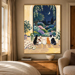 After Hours Companions - bedroom - modern folk art painting
