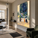 After Hours Companions - modern living room - modern folk art painting