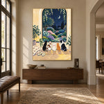 After Hours Companions - entryway - modern folk art painting