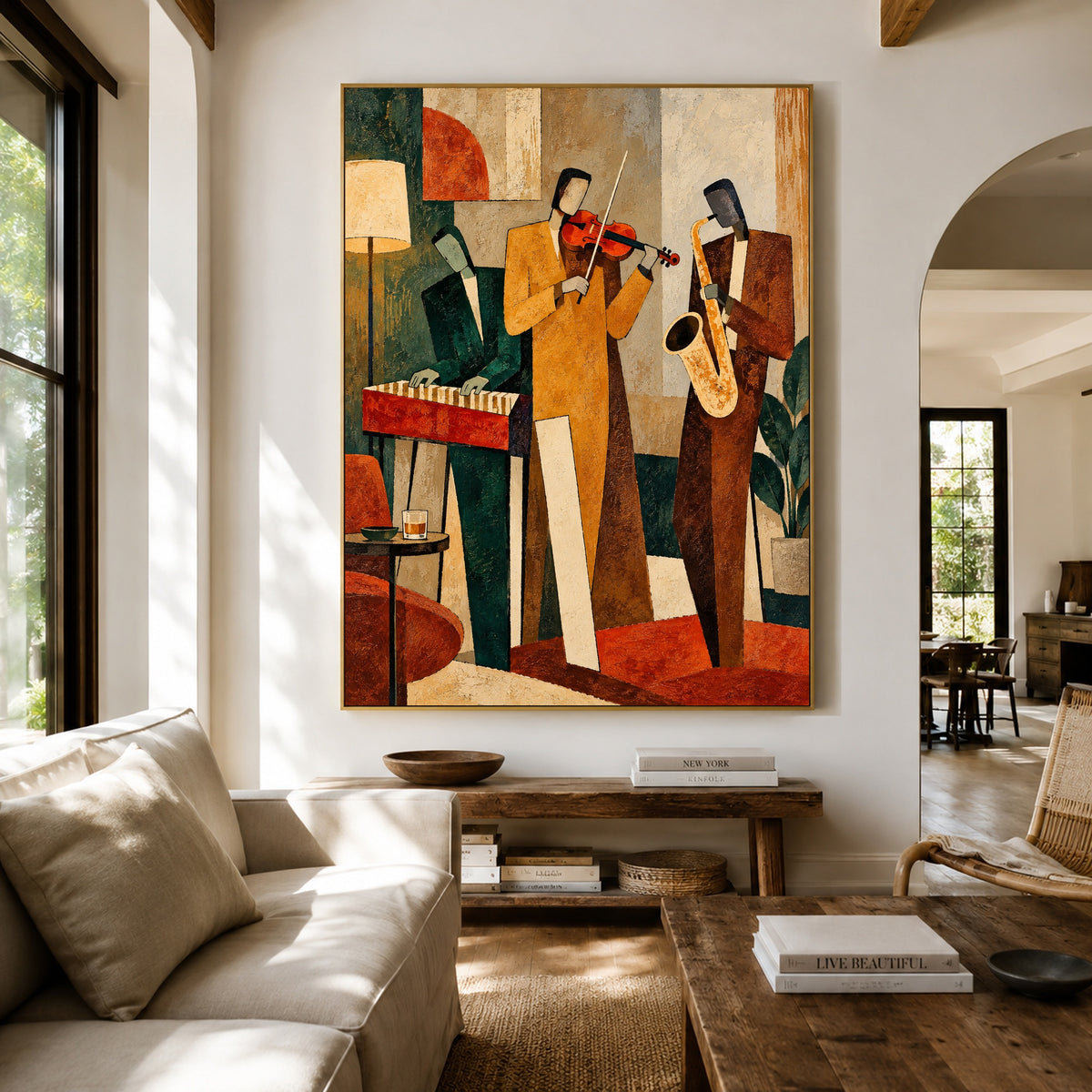 Amber Room Sessions - living room hero - modern folk art painting