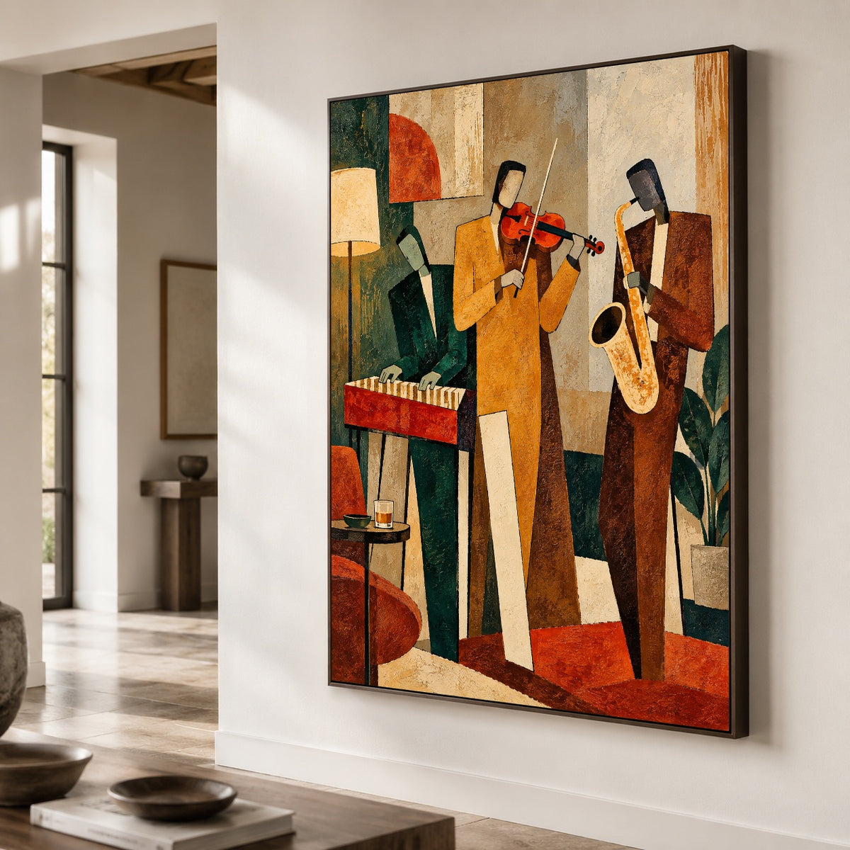 Amber Room Sessions - oblique close view - modern folk art painting