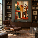 Amber Room Sessions - library lounge - modern folk art painting