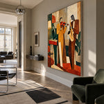 Amber Room Sessions - modern living room - modern folk art painting