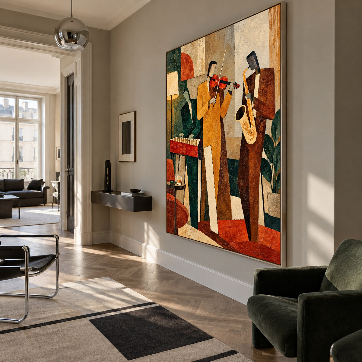 Amber Room Sessions - modern living room - modern folk art painting