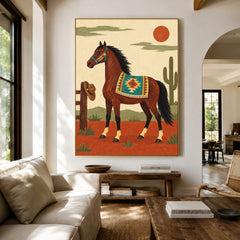Desert Blanket Parade - living room hero - modern folk art painting