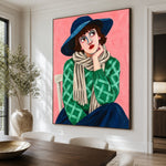 Emerald Afternoon - dining room close - modern folk art painting