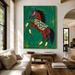 Emerald Jubilance - living room hero - modern folk art painting