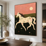 Evening Meadow Grace - dining room close - modern folk art painting