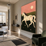 Evening Meadow Grace - modern living room - modern folk art painting